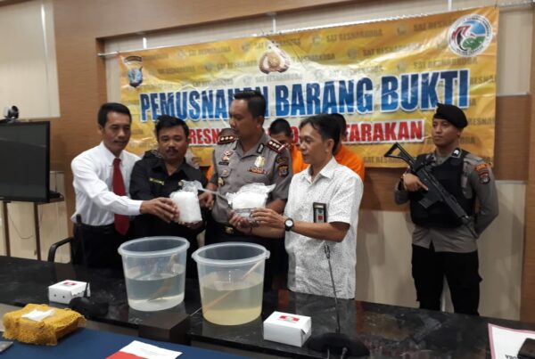 BNN Kota Tarakan hadiri undangan pemusnahan 2 kg barang bukti narkotika di POLRES Tarakan
