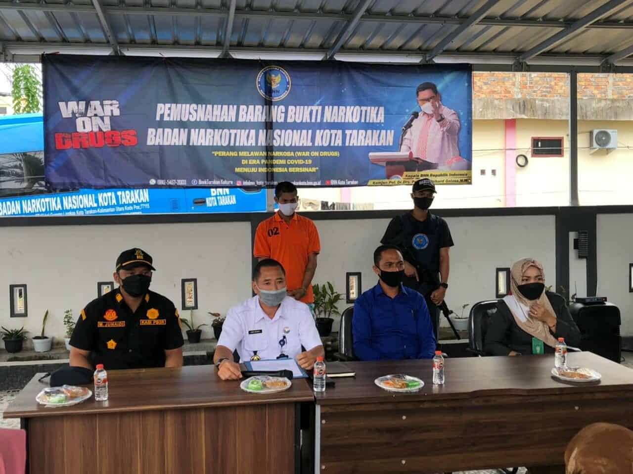 PRESS RELEASE (Pengungkapan Kasus Narkotika dan Pemusnahan Barang Bukti) Di Lingkungan BNN Kota Tarakan