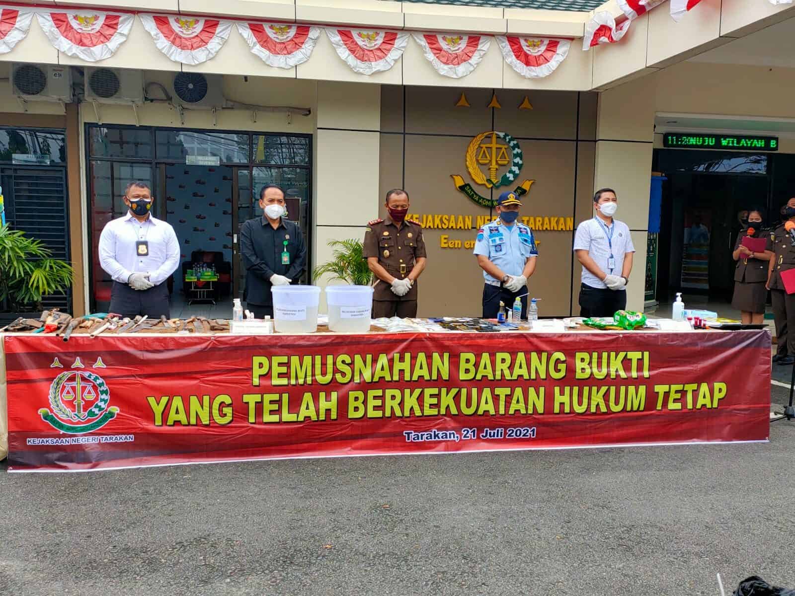 Pemusnahan Barang Bukti di Kejaksaan Negeri Tarakan