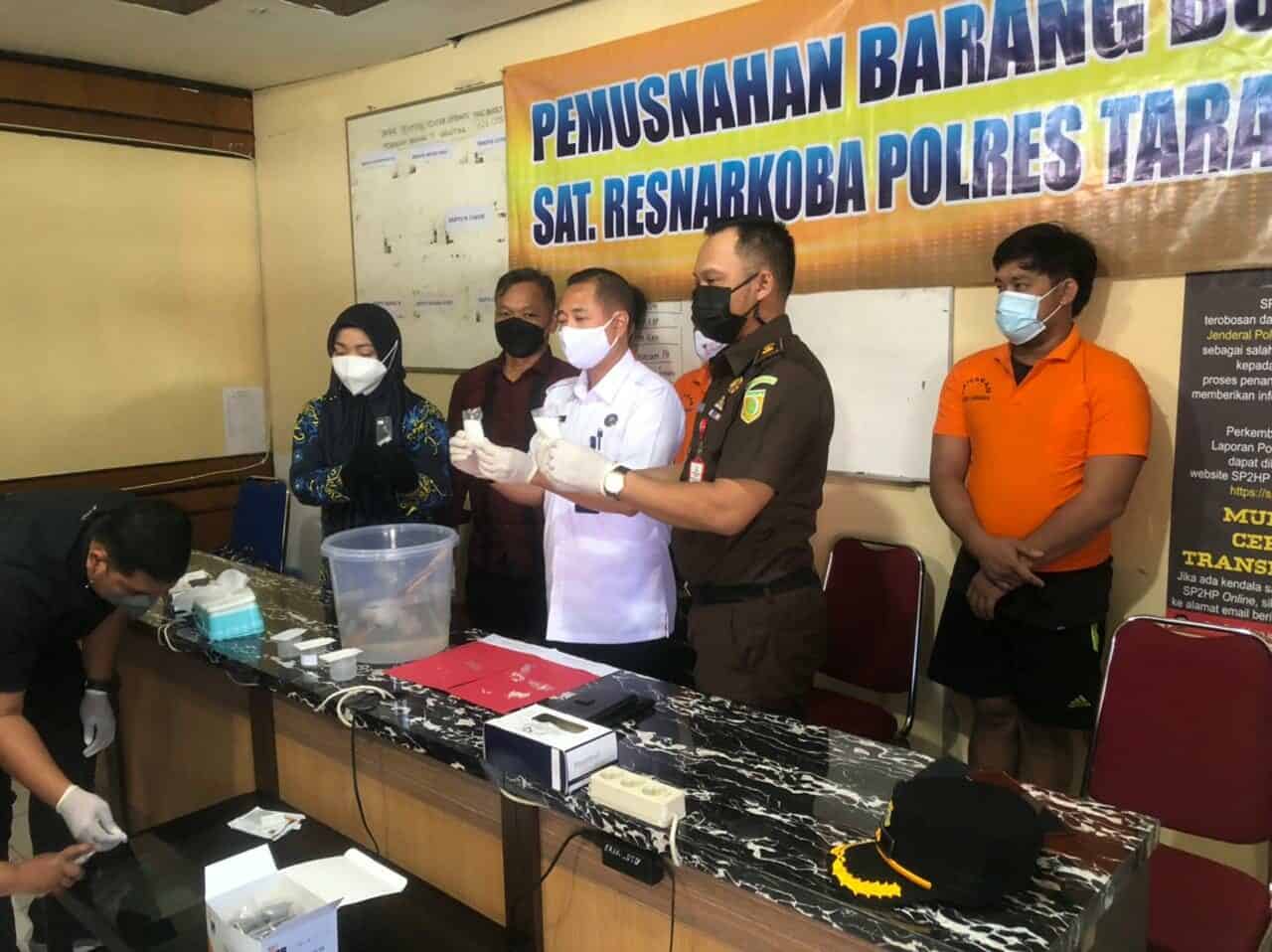 Pemusnahan Barang Bukti Narkotika di Polres Tarakan
